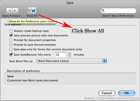 Microsoft Word doc 2011 Show All Options Password Protect a Microsoft Word 2011 Document