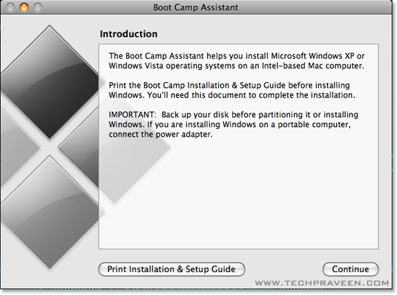 Boot Camp Assistant Dialog Box How to Install Windows on Your Mac using Boot Camp